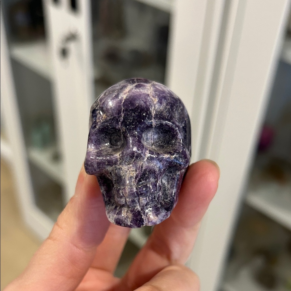 Purple lepidolite Crystal Skull - listing for 1